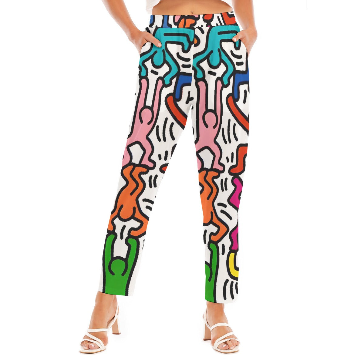 All-Over Print Women's Loose Straight-leg Pants