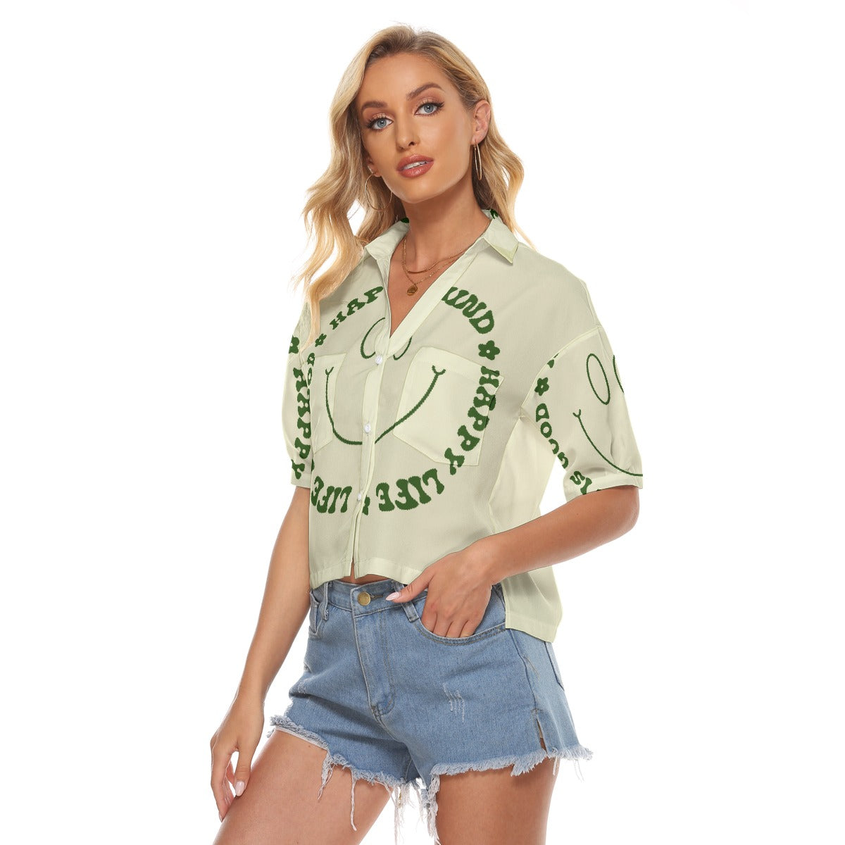 All-Over Print Women's V-neck Shirts