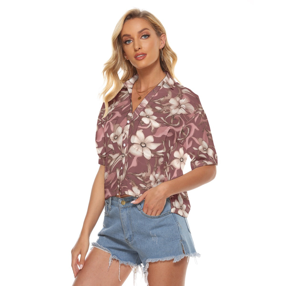 All-Over Print Women's V-neck Shirts