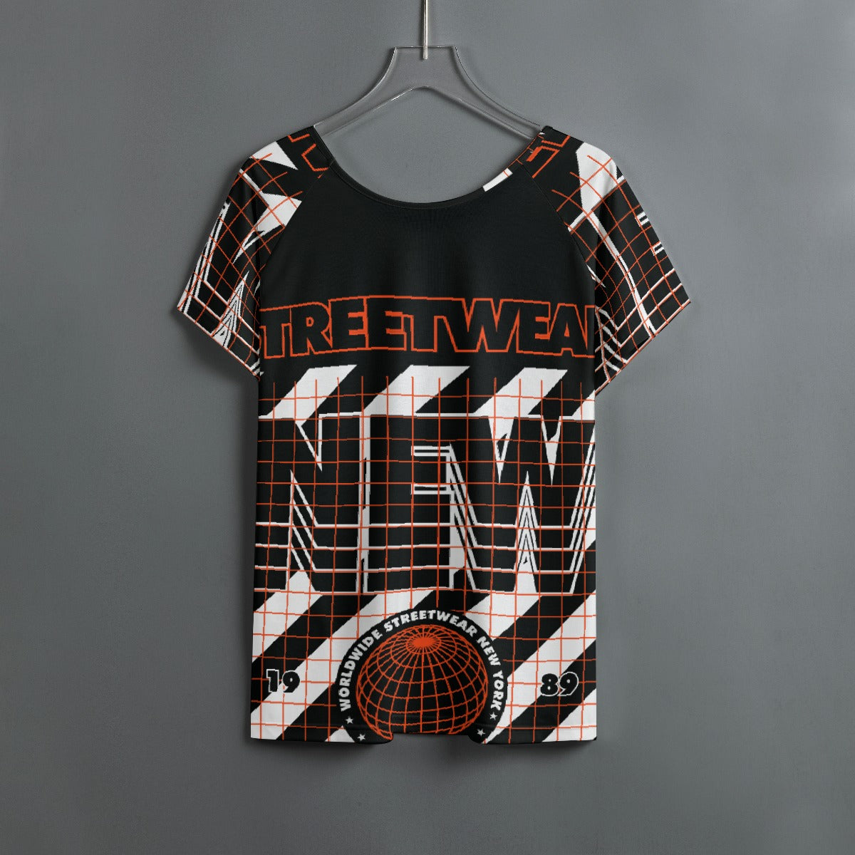 All-Over Print Women's Round Neck T-shirt With Raglan Sleeve
