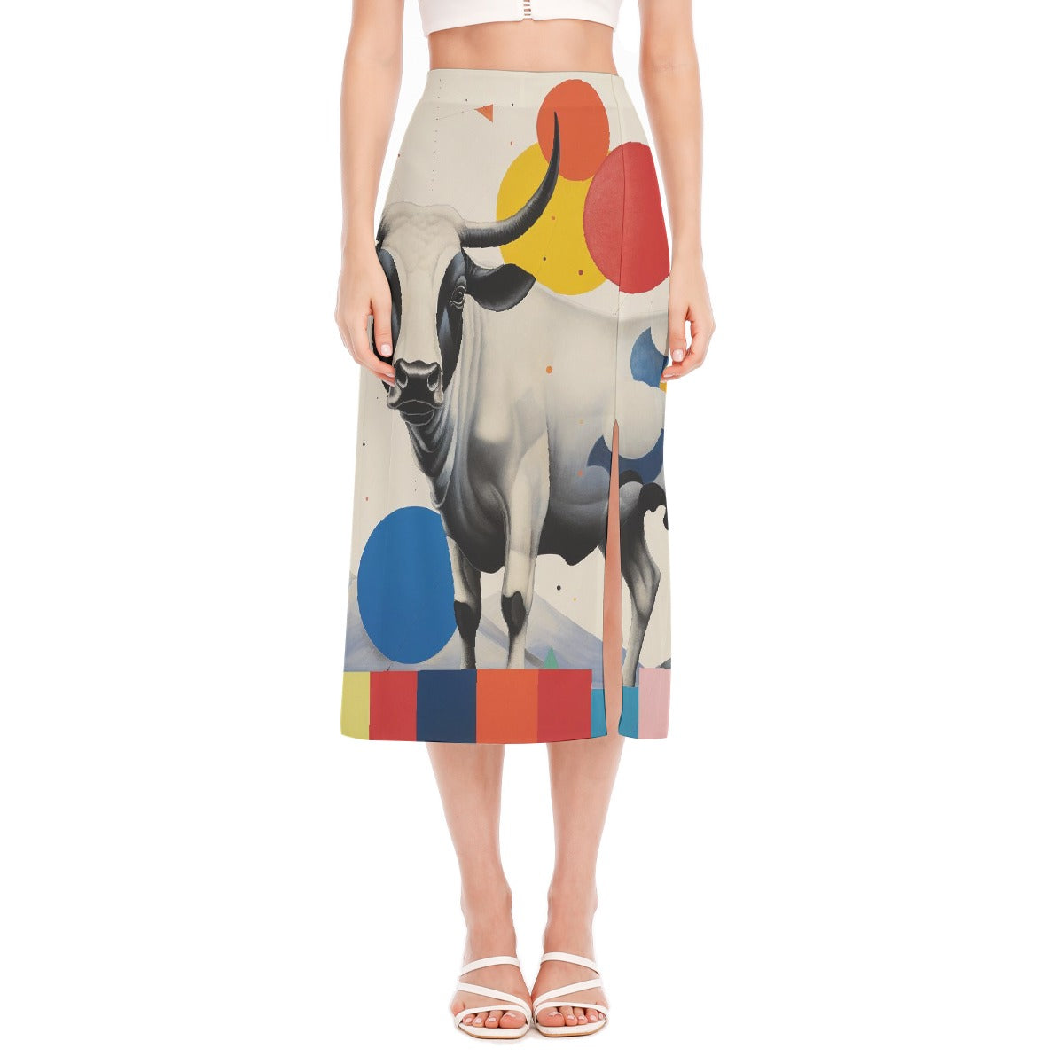 All-Over Print Women's High Slit Long Skirt