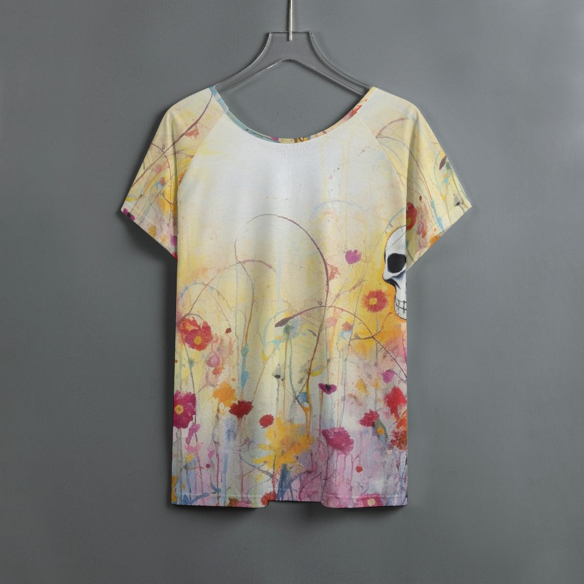 All-Over Print Women's Round Neck T-shirt With Raglan Sleeve