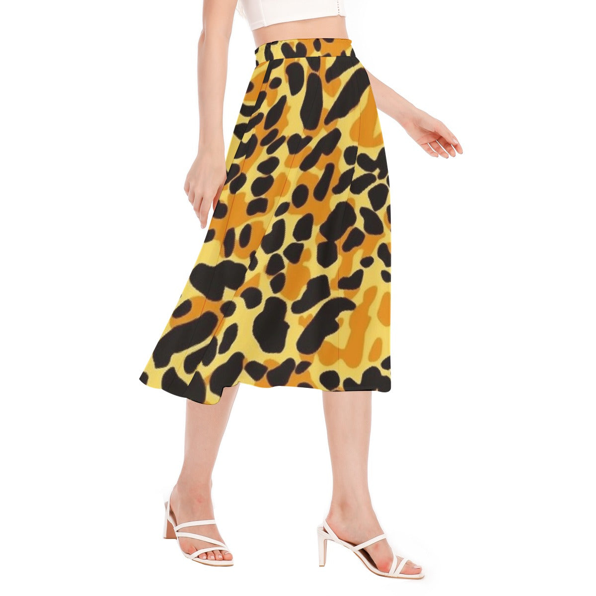 All-Over Print Women's Long Section Chiffon Skirt