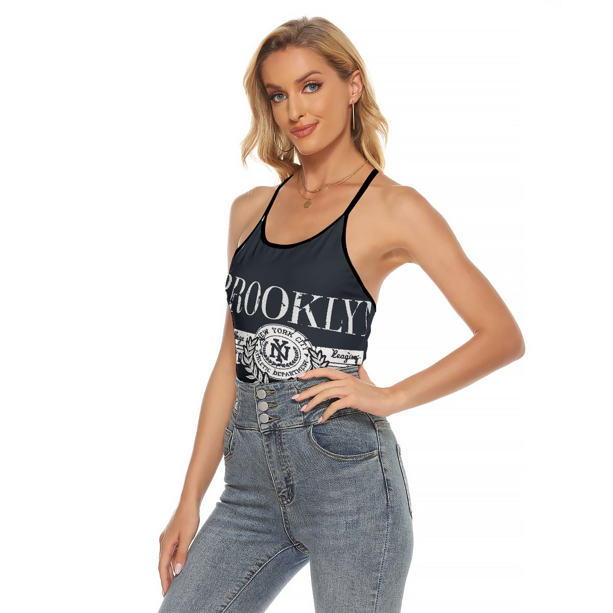 All-Over Print Women's Criss-Cross Open Back Tank Top