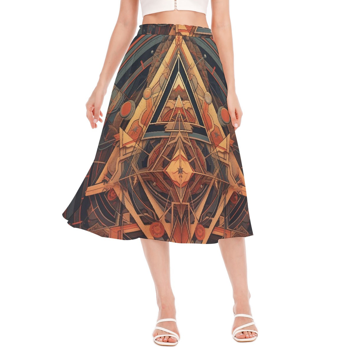 All-Over Print Women's Long Section Chiffon Skirt