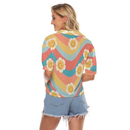 All-Over Print Women's V-neck Shirts