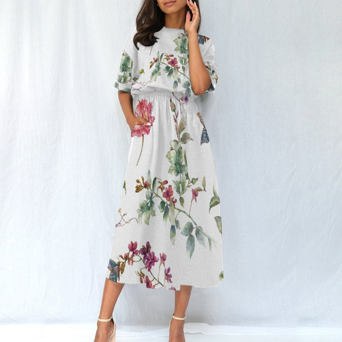 All-Over Print Women's Elastic Waist Dress