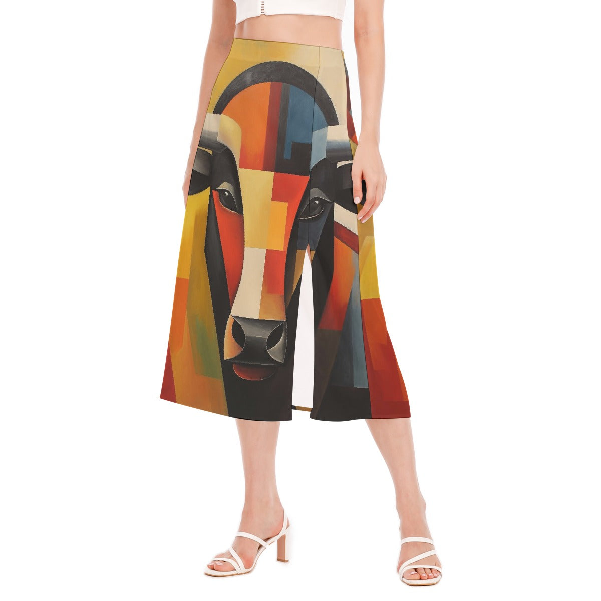 All-Over Print Women's High Slit Long Skirt