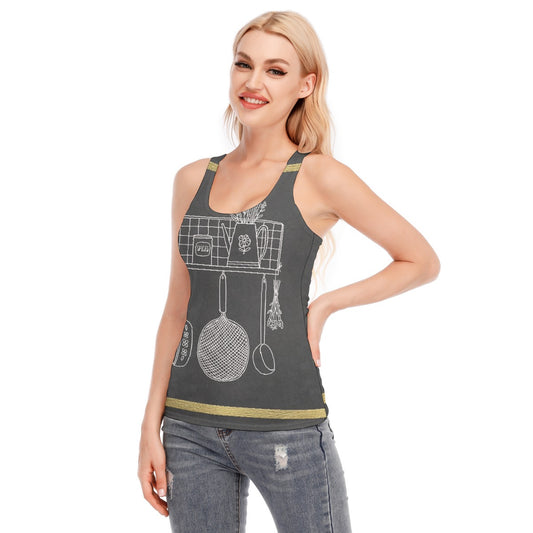 All-Over Print Women's Racer Vest | 190GSM Cotton