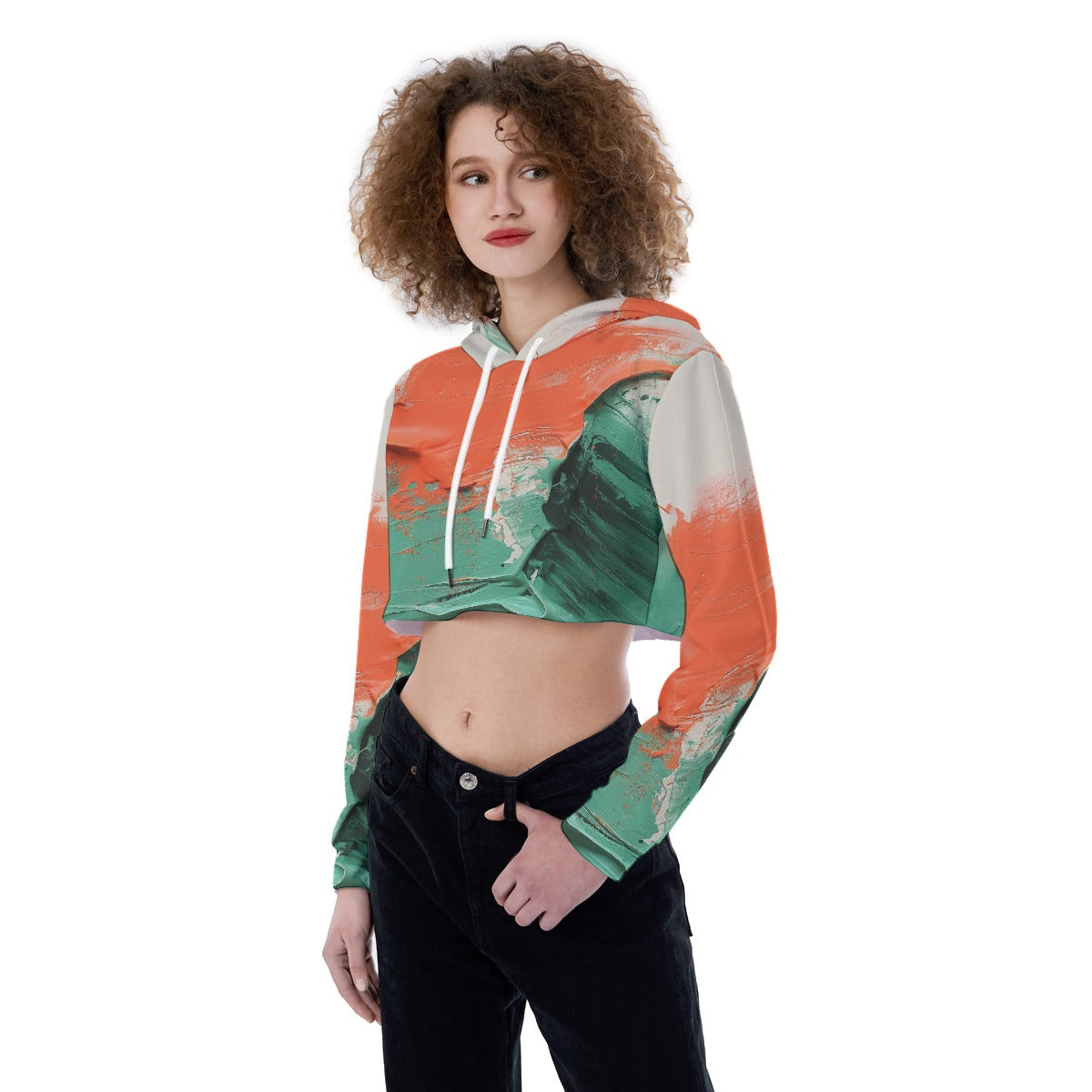 All-Over Print Women's Crop Top Hoodie
