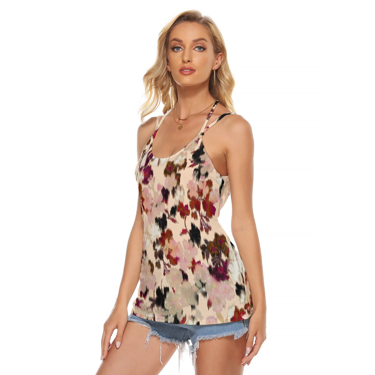 All-Over Print Women's Halter Top With Backless