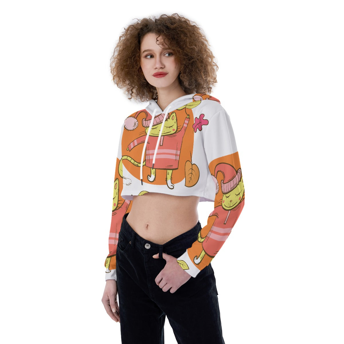 All-Over Print Women's Crop Top Hoodie