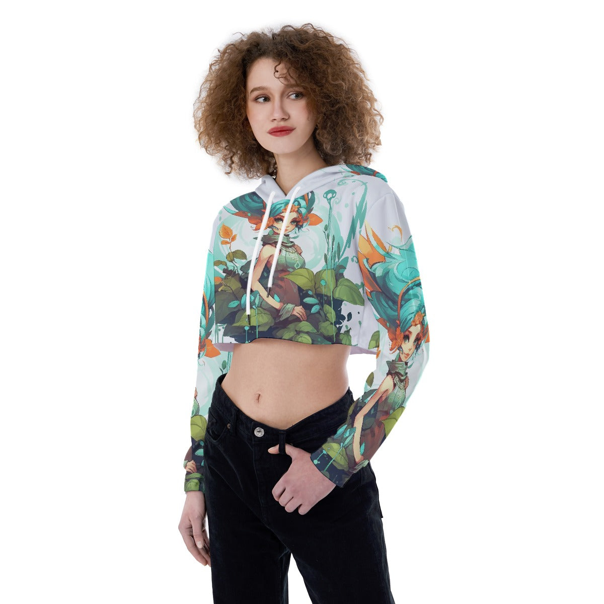 All-Over Print Women's Crop Top Hoodie