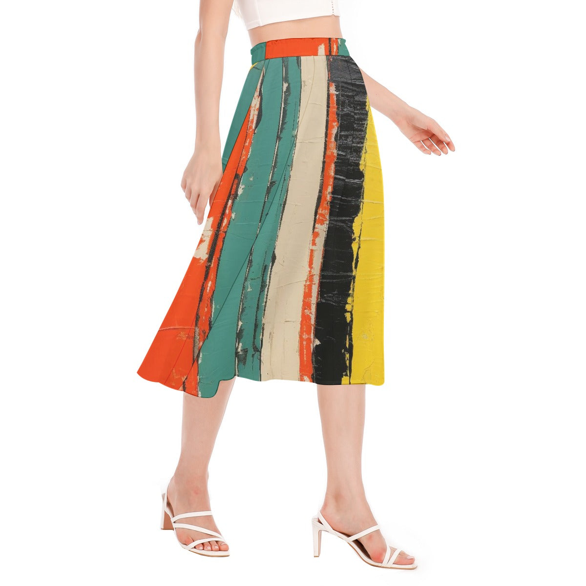 All-Over Print Women's Long Section Chiffon Skirt