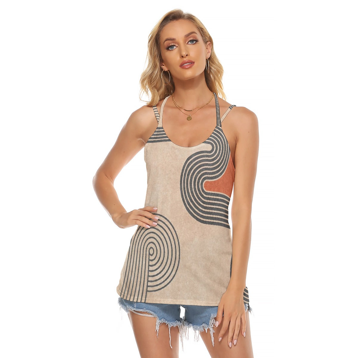 All-Over Print Women's Halter Top With Backless