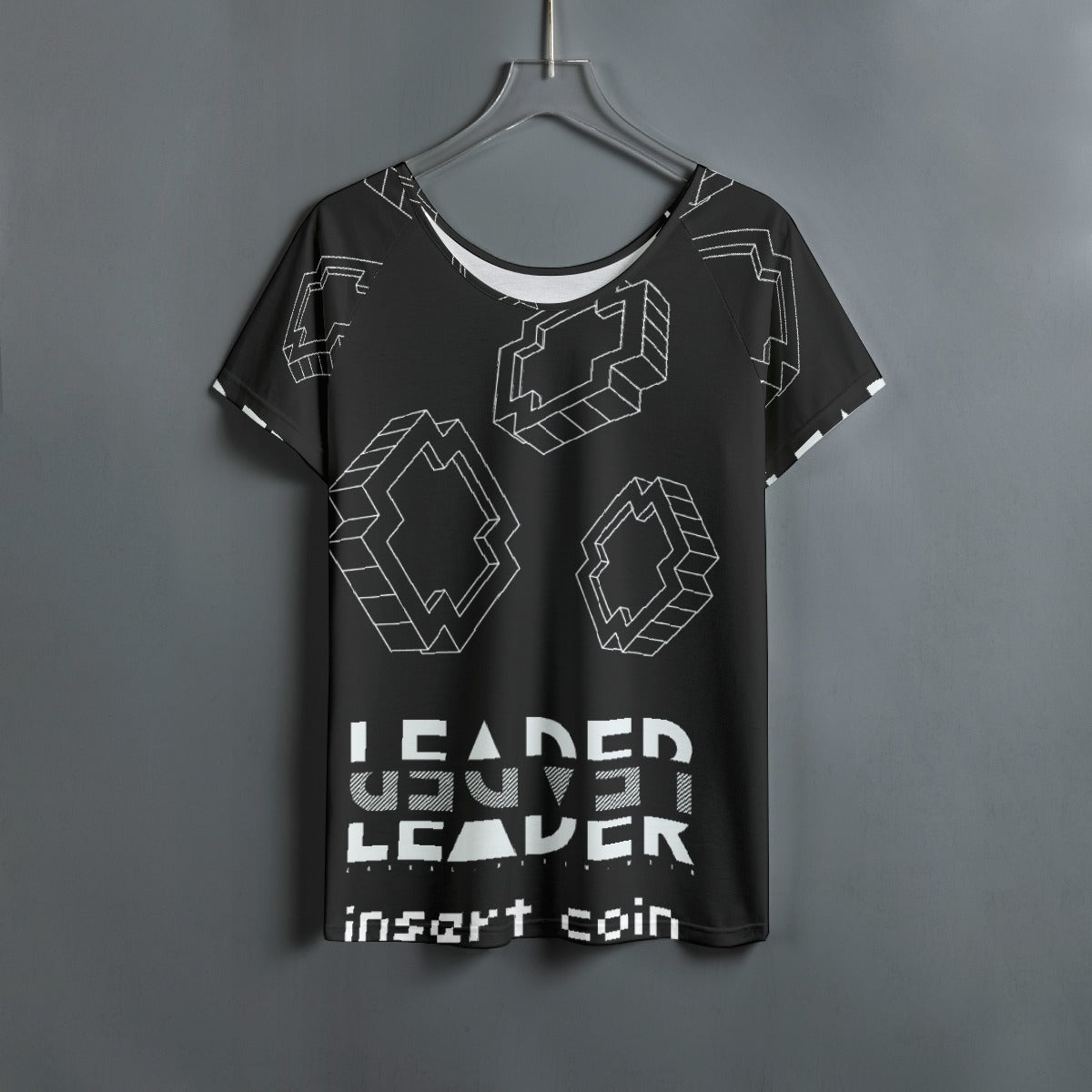 All-Over Print Women's Round Neck T-shirt With Raglan Sleeve