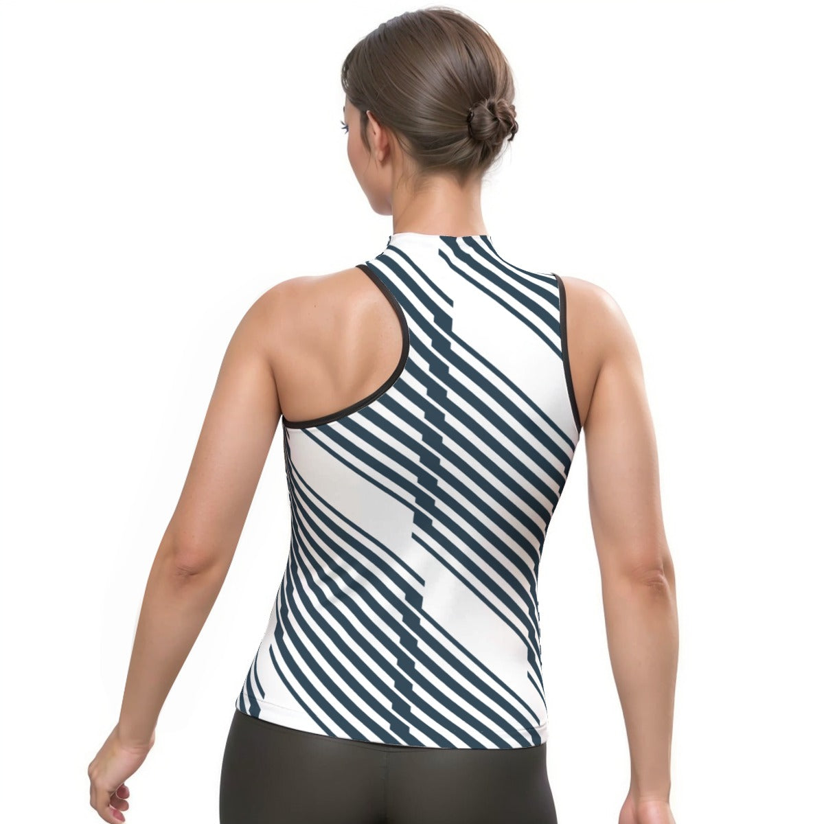 All-Over Print Women's Halter Sleeveless Asymmetrical Tank Top