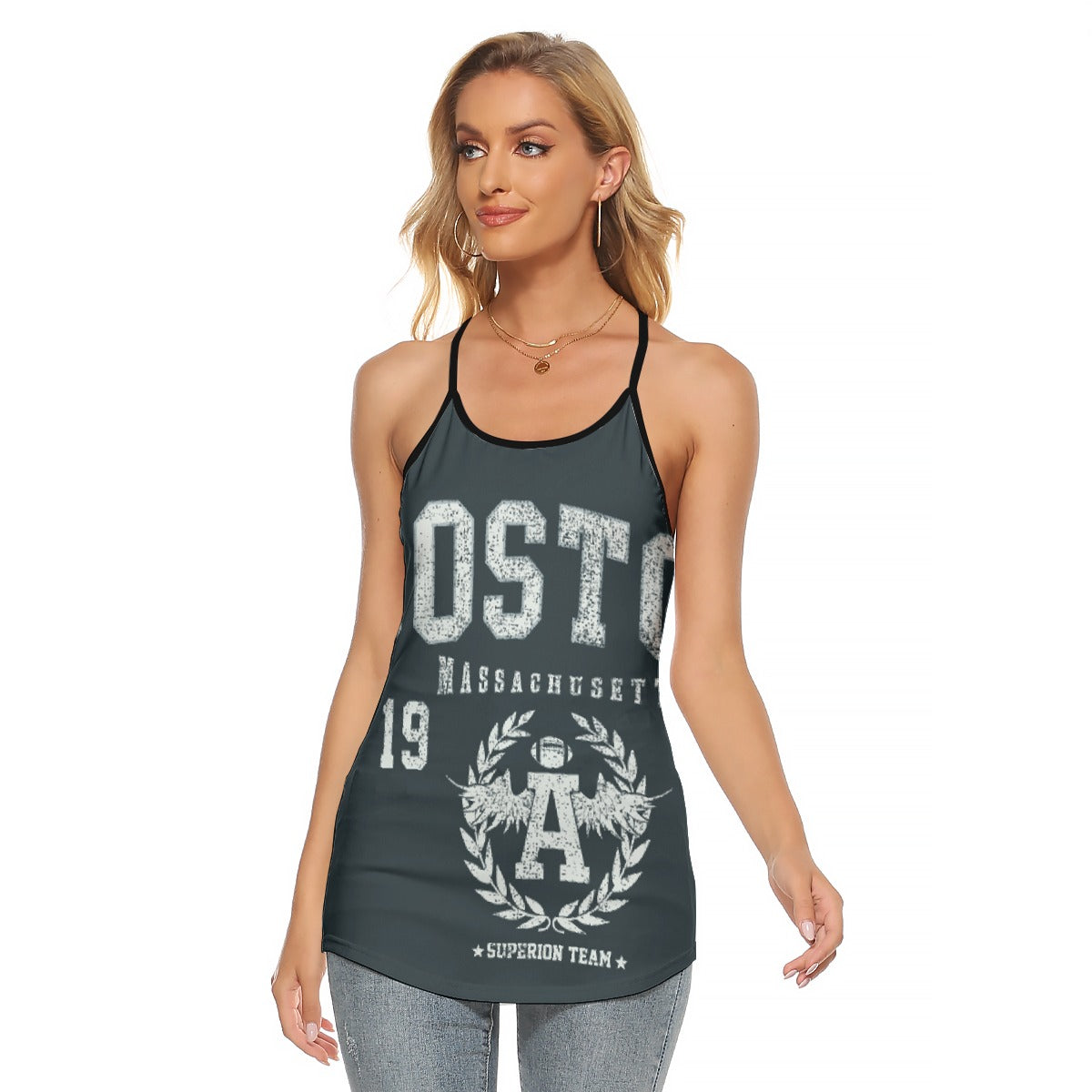 All-Over Print Women's Criss-Cross Open Back Tank Top