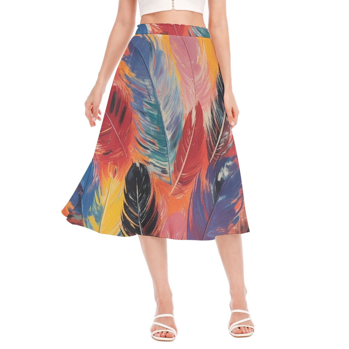 All-Over Print Women's Long Section Chiffon Skirt