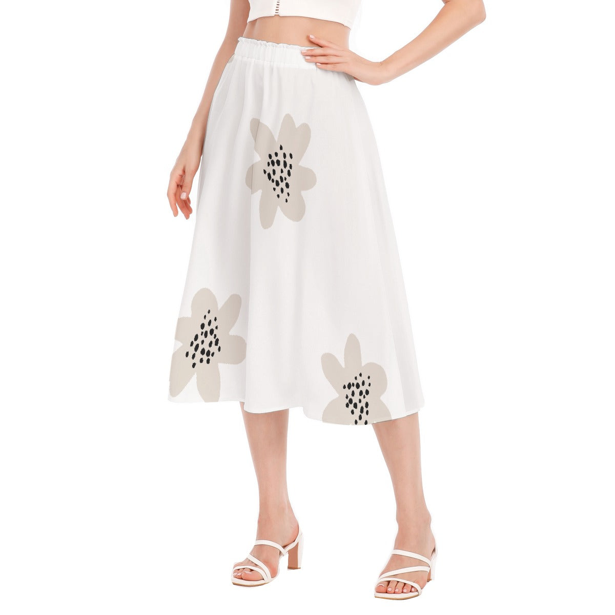 All-Over Print Women's Long Section Chiffon Skirt