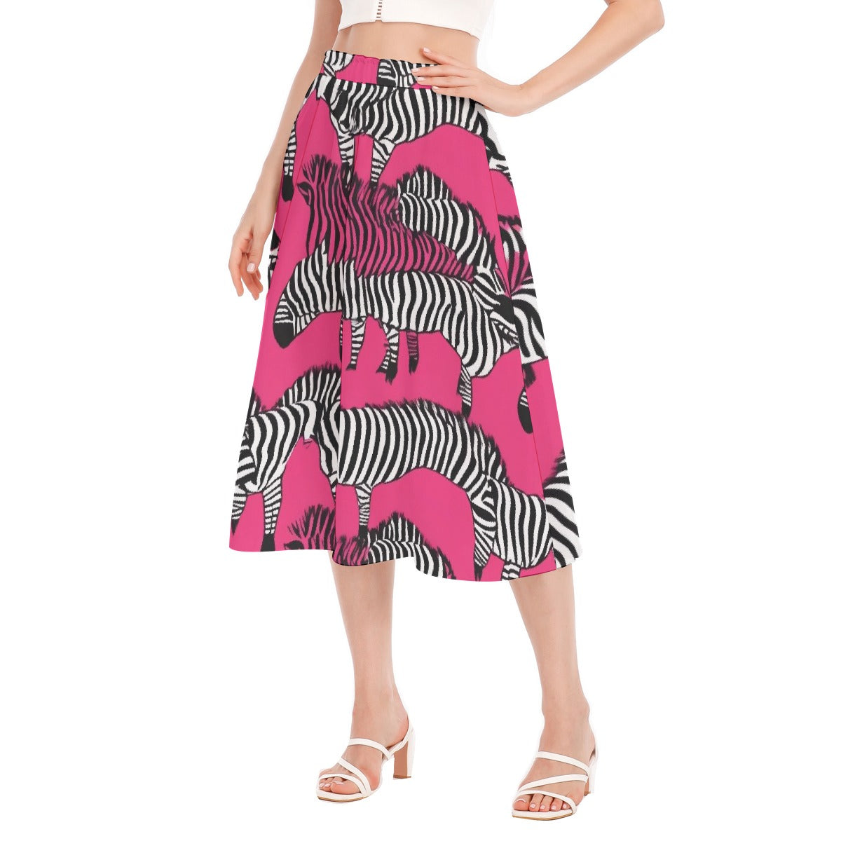 All-Over Print Women's Long Section Chiffon Skirt