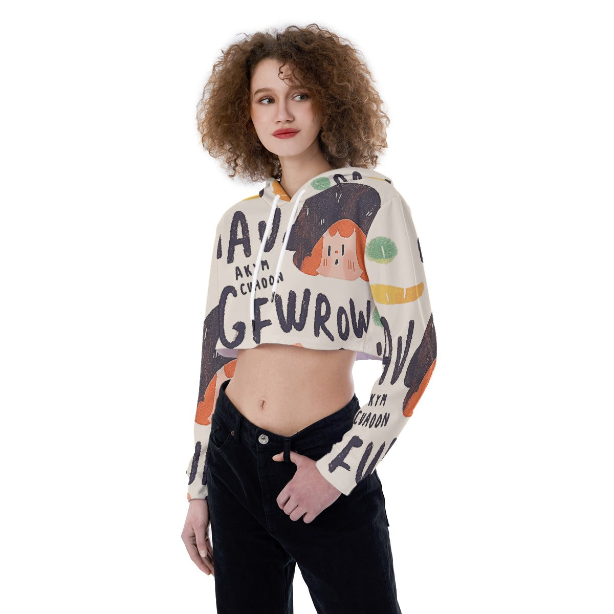 All-Over Print Women's Crop Top Hoodie