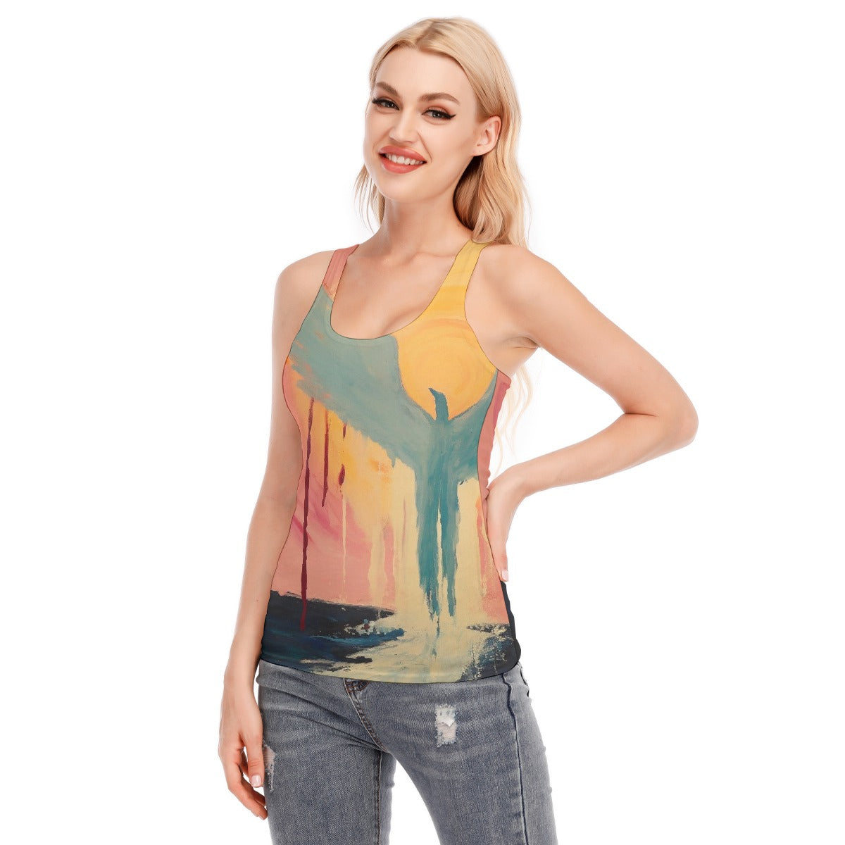 All-Over Print Women's Racer Vest | 190GSM Cotton