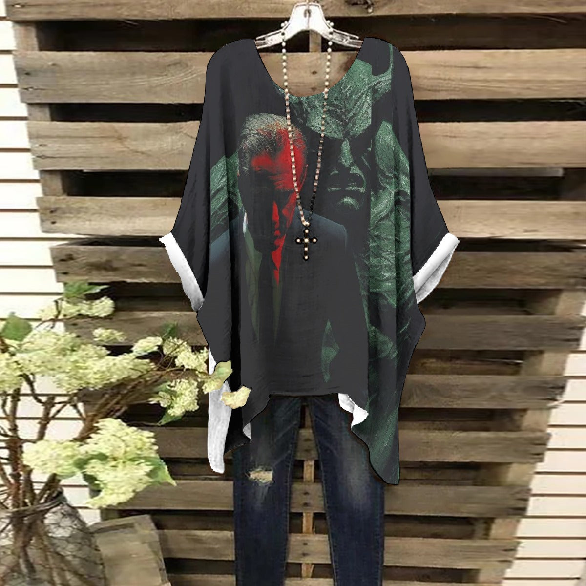 All-Over Print Women's Bat Sleeve Shirt