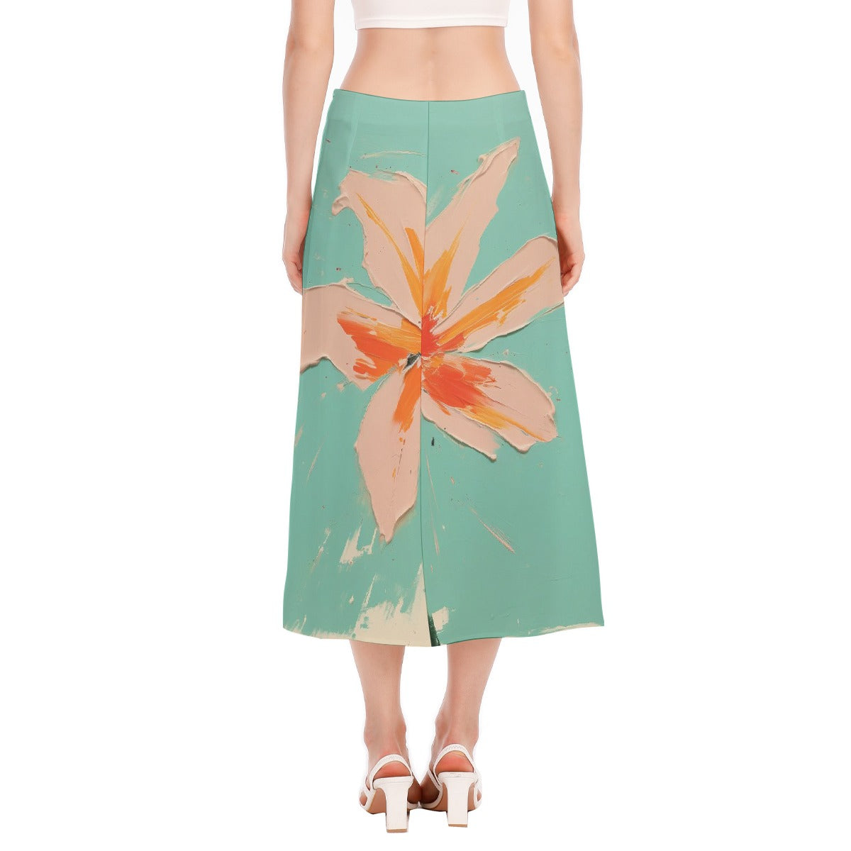 All-Over Print Women's High Slit Long Skirt