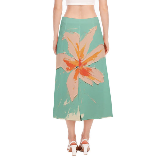 All-Over Print Women's High Slit Long Skirt