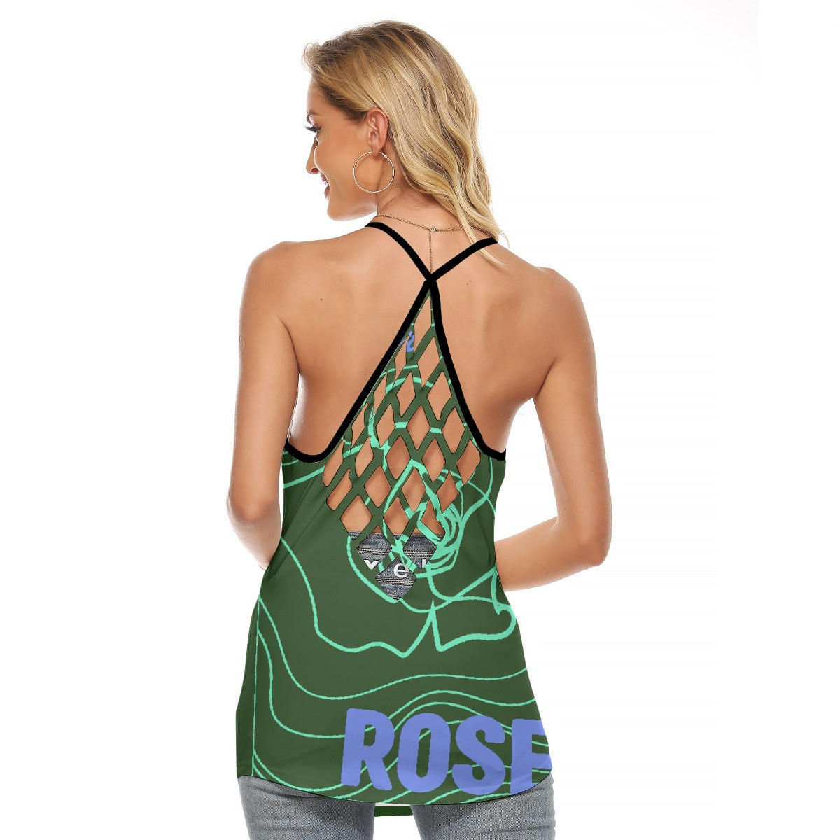 All-Over Print Women's Criss-Cross Open Back Tank Top