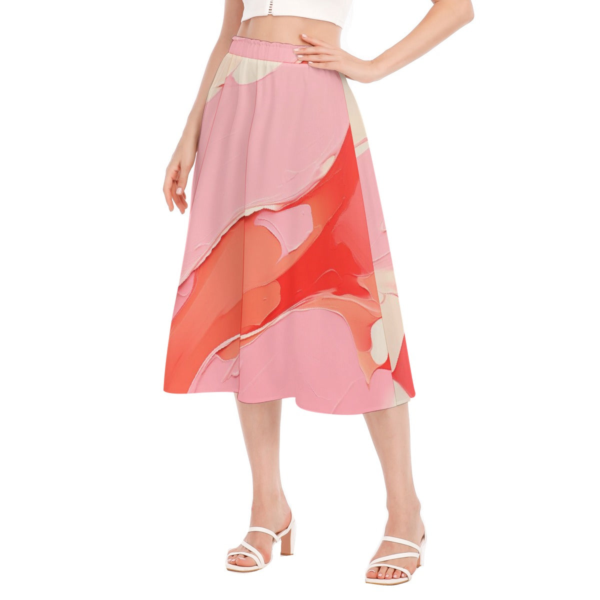 All-Over Print Women's Long Section Chiffon Skirt