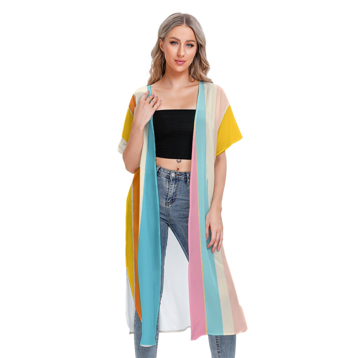 All-Over Print Women's Short Sleeve Cardigan