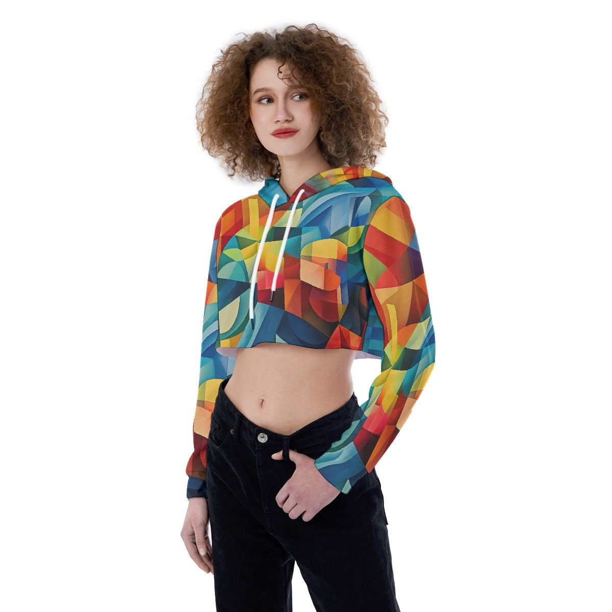 All-Over Print Women's Crop Top Hoodie