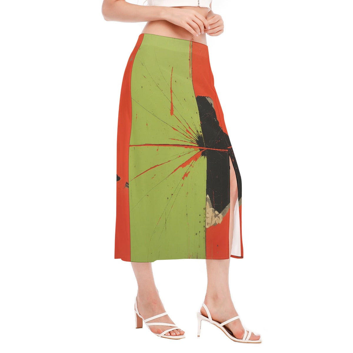 All-Over Print Women's High Slit Long Skirt
