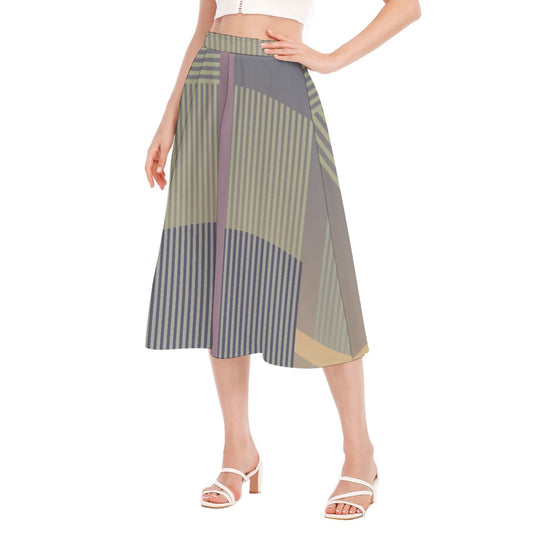 All-Over Print Women's Long Section Chiffon Skirt