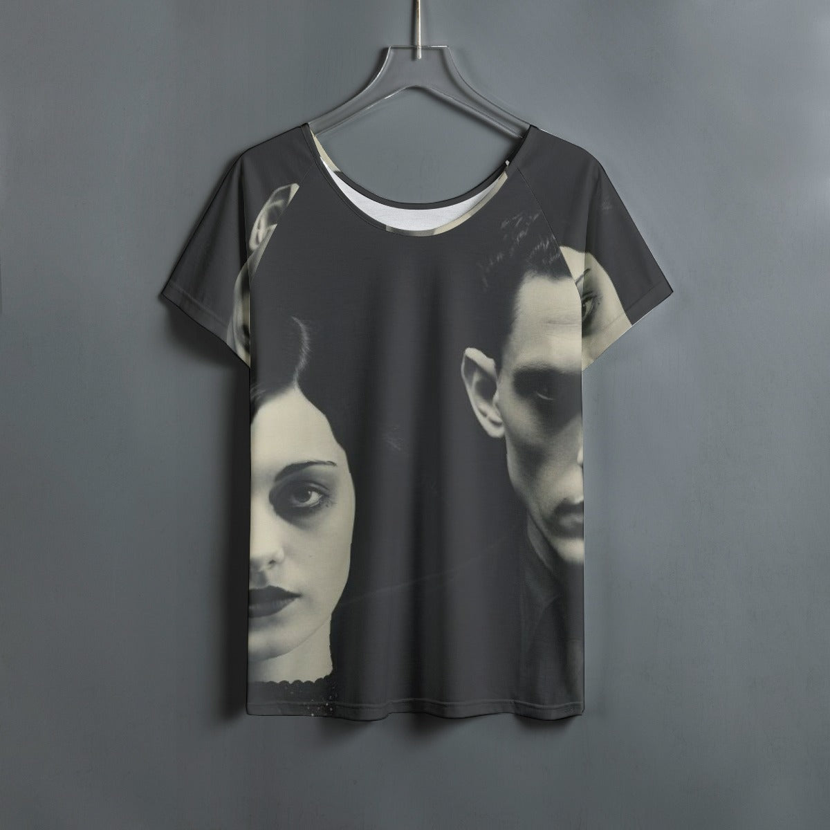 All-Over Print Women's Round Neck T-shirt With Raglan Sleeve