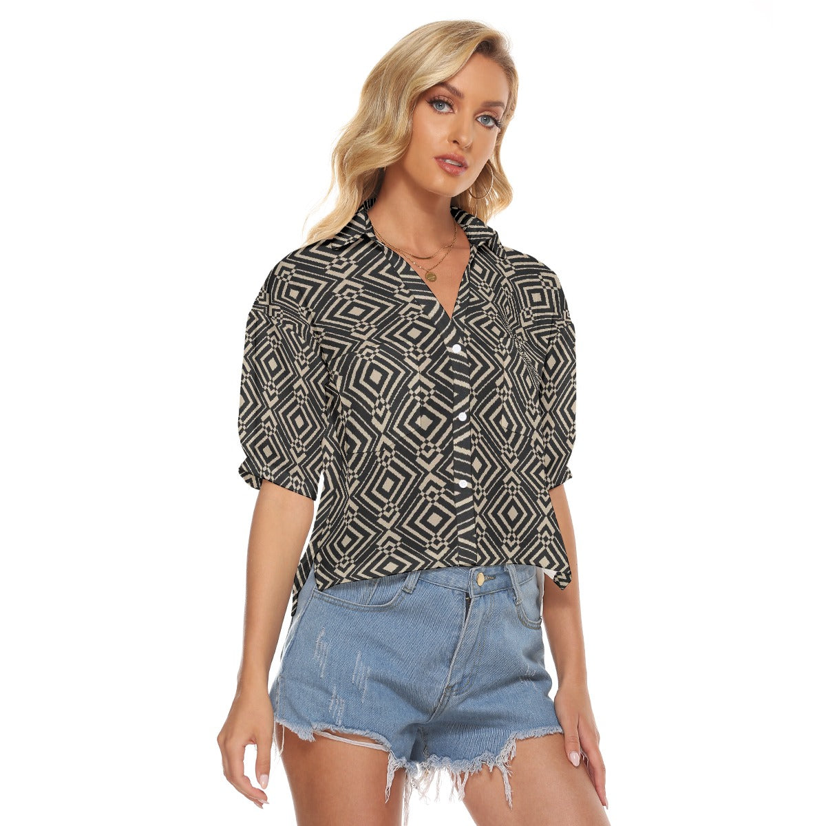 All-Over Print Women's V-neck Shirts
