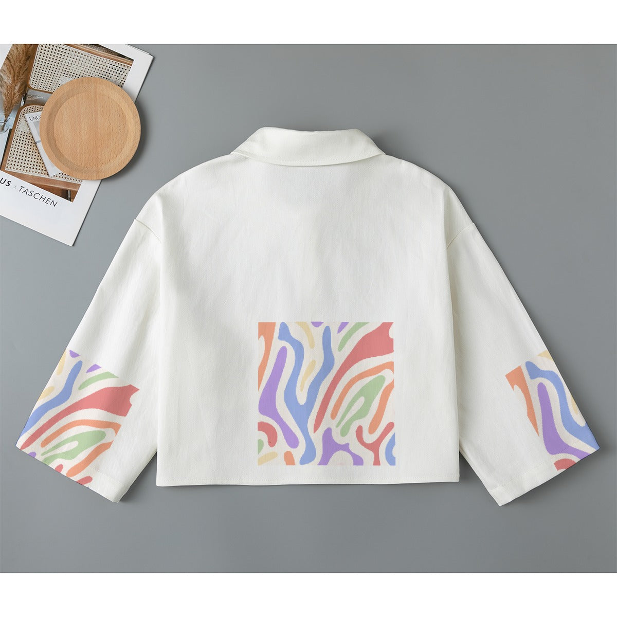 All-Over Print Women's Cropped Jacket | 245GSM Cotton