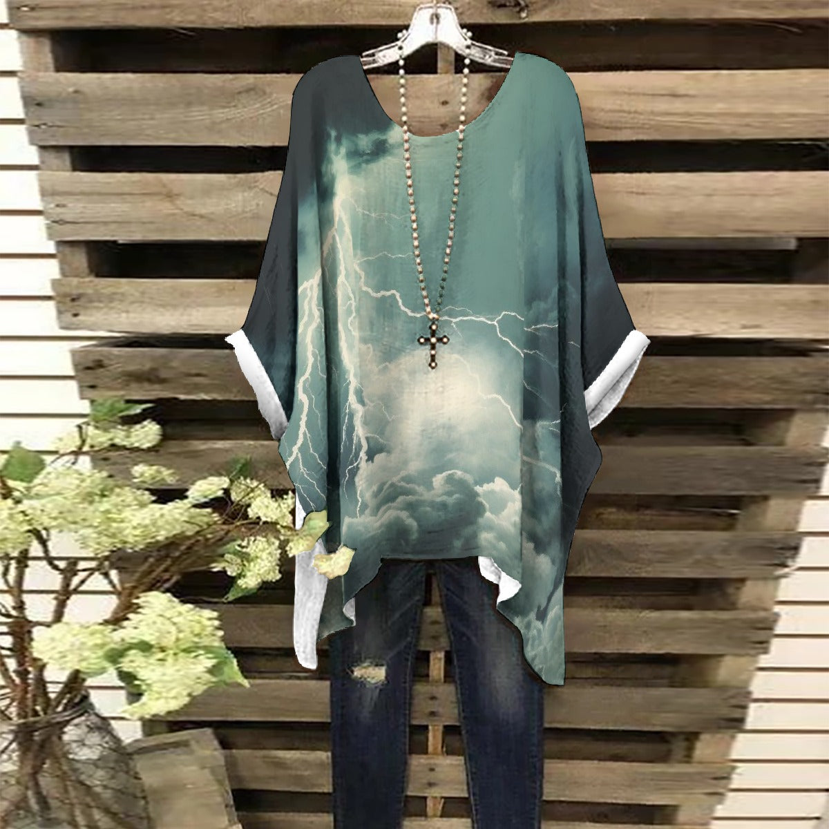 All-Over Print Women's Bat Sleeve Shirt