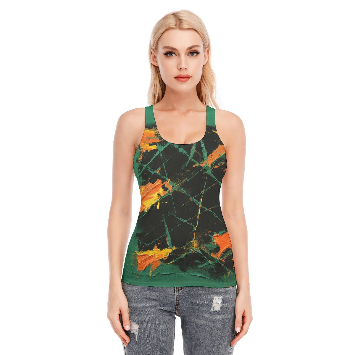All-Over Print Women's Racer Vest | 190GSM Cotton