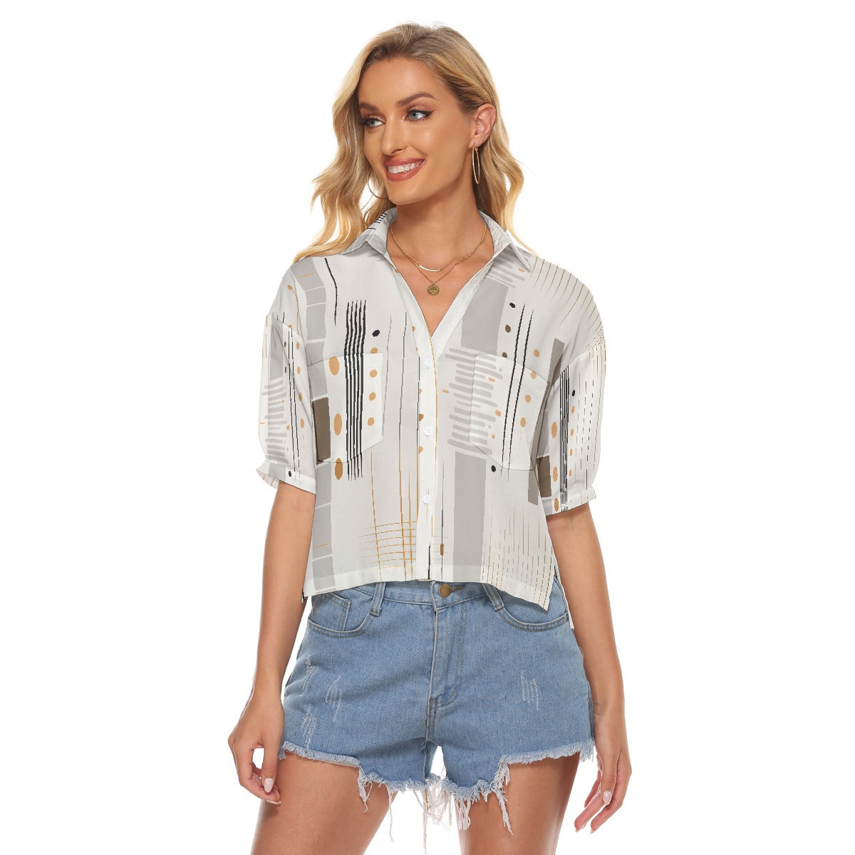 All-Over Print Women's V-neck Shirts