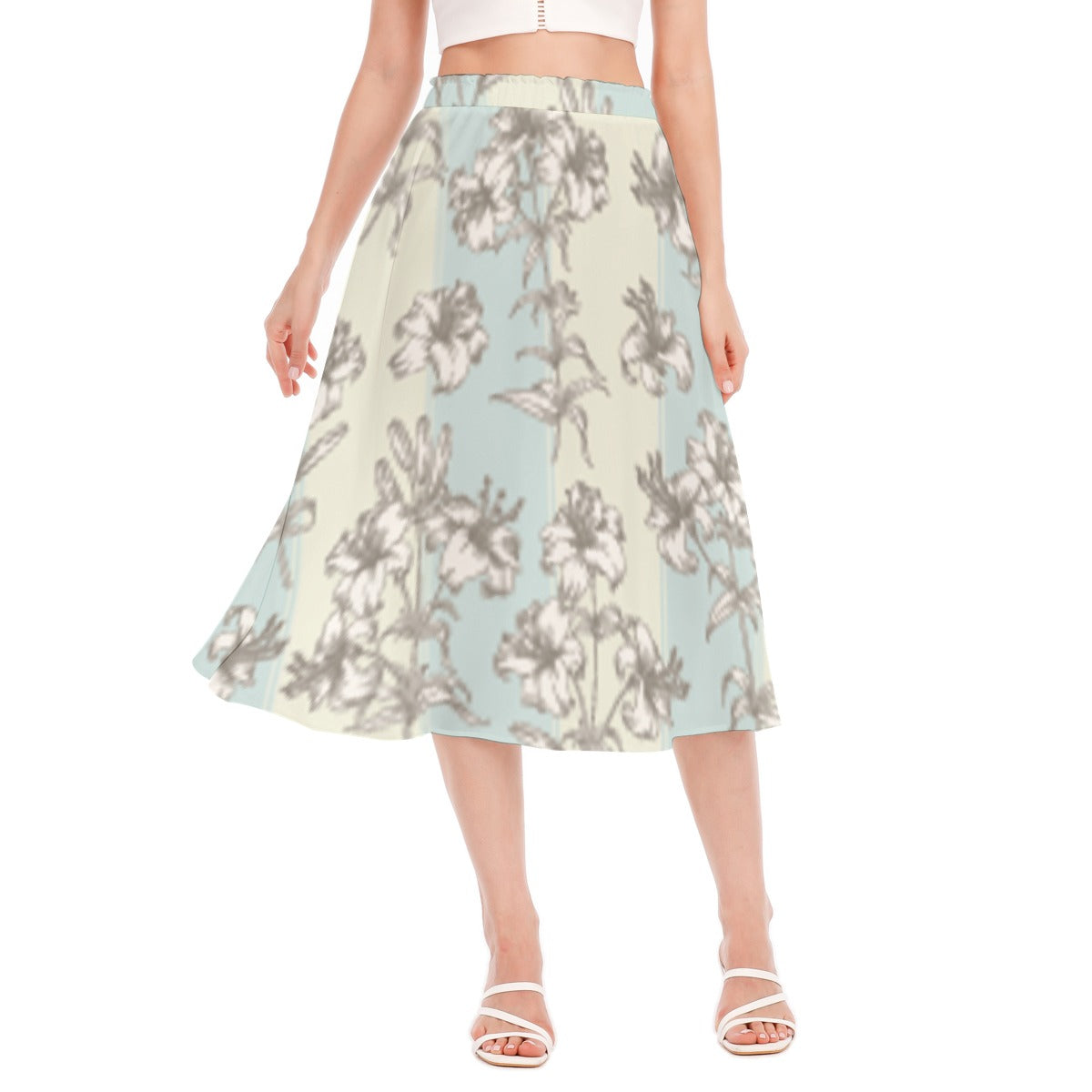 All-Over Print Women's Long Section Chiffon Skirt