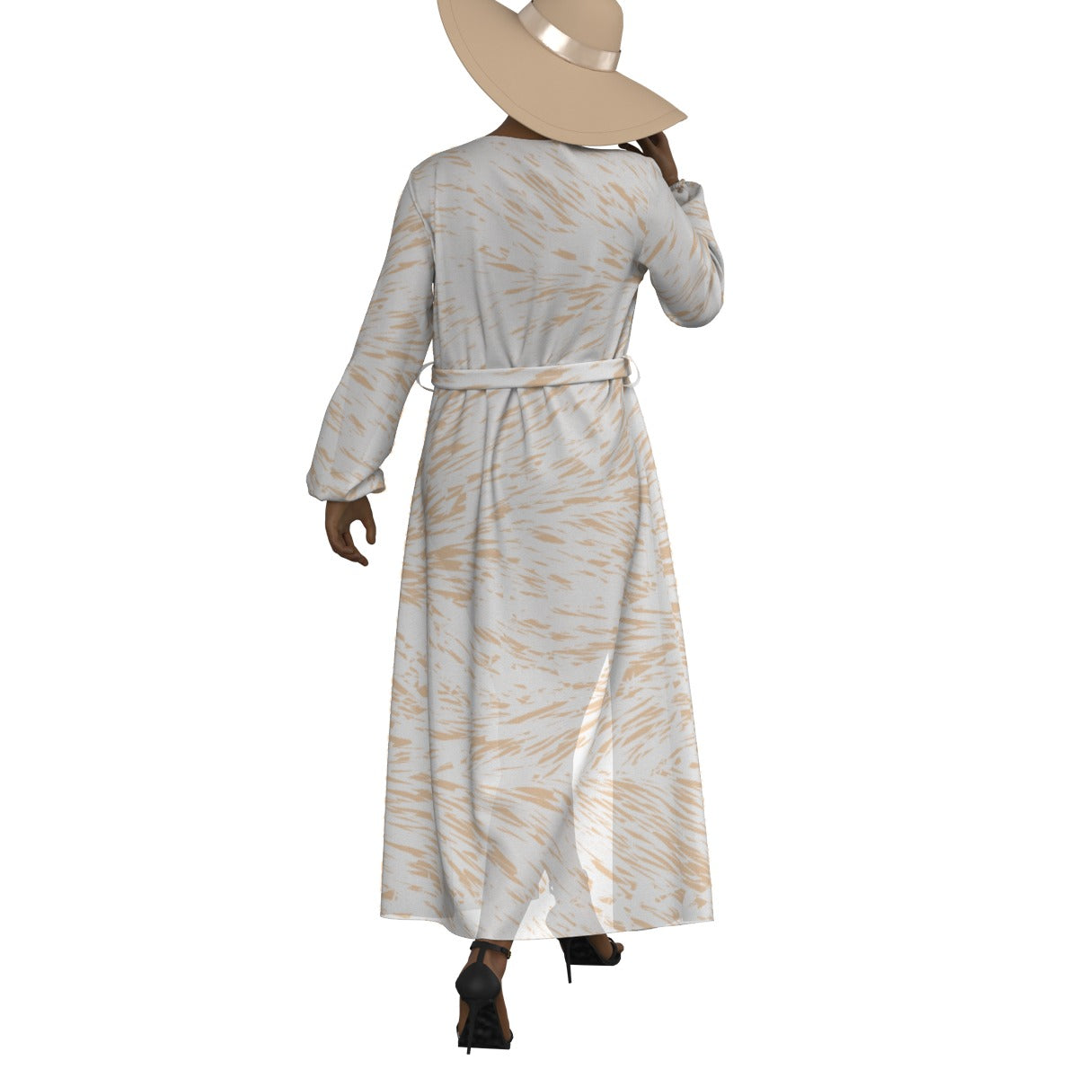 All-Over Print Women's Lace-up Chiffon Robe