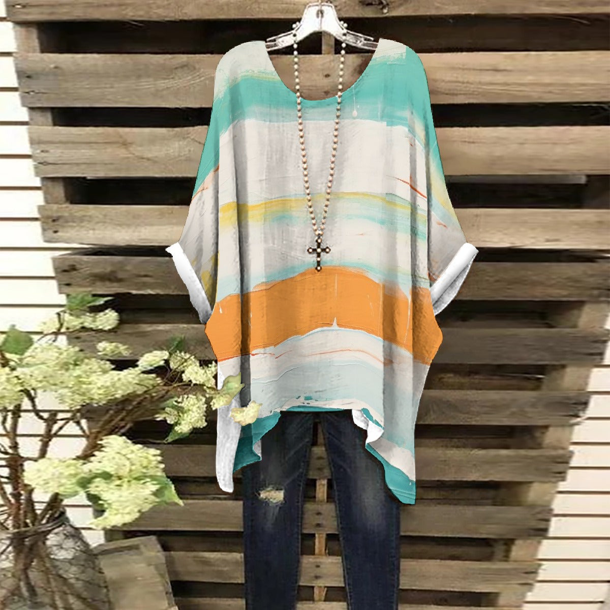 All-Over Print Women's Bat Sleeve Shirt