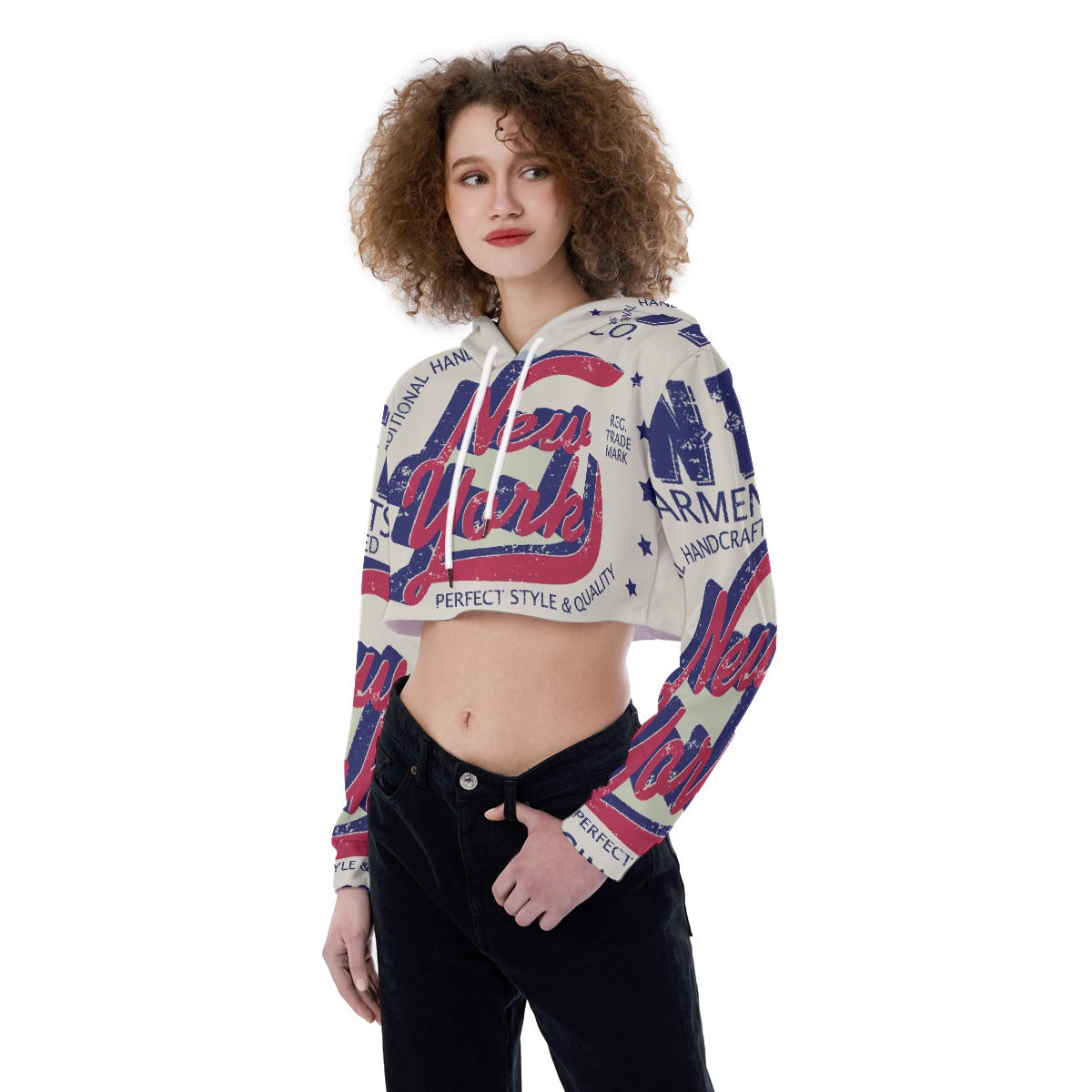 All-Over Print Women's Crop Top Hoodie