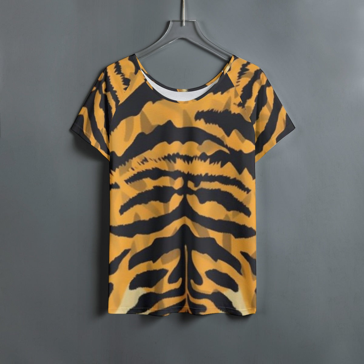 All-Over Print Women's Round Neck T-shirt With Raglan Sleeve