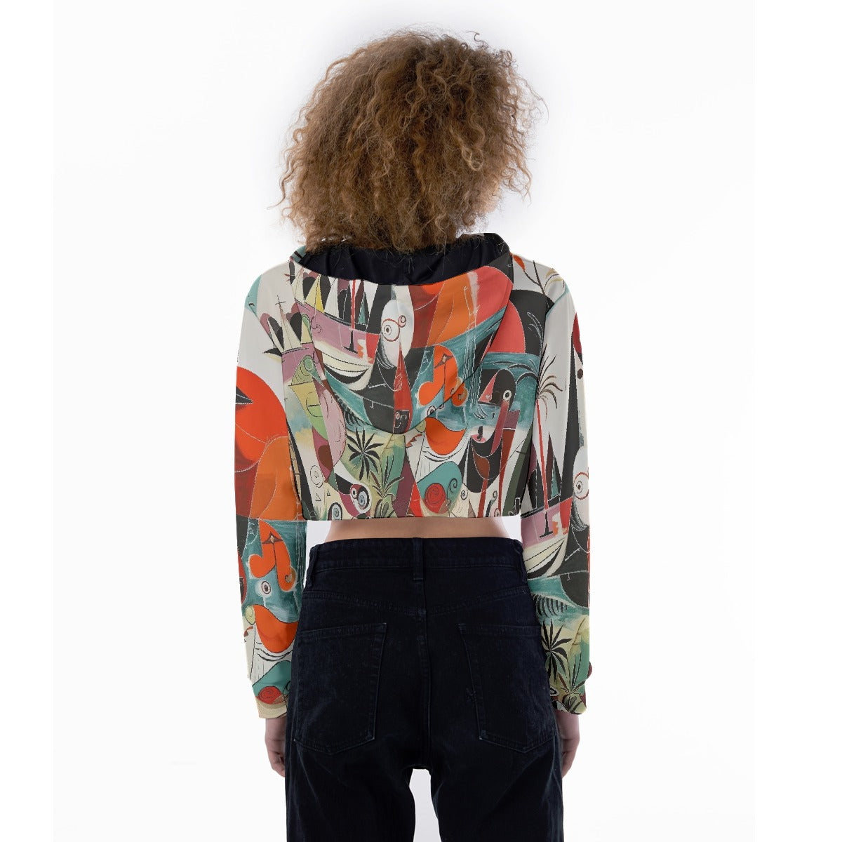 All-Over Print Women's Crop Top Hoodie