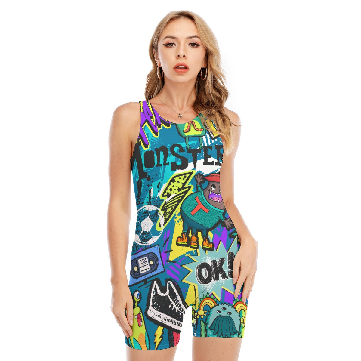 All-Over Print Women's Sleeveless One-piece Swimsuit