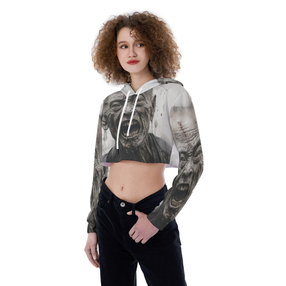 All-Over Print Women's Crop Top Hoodie